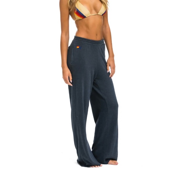 AVIATOR NATION WIDE LEG POCKET SWEATPANTS - CHARCOAL - Picture 2 of 7